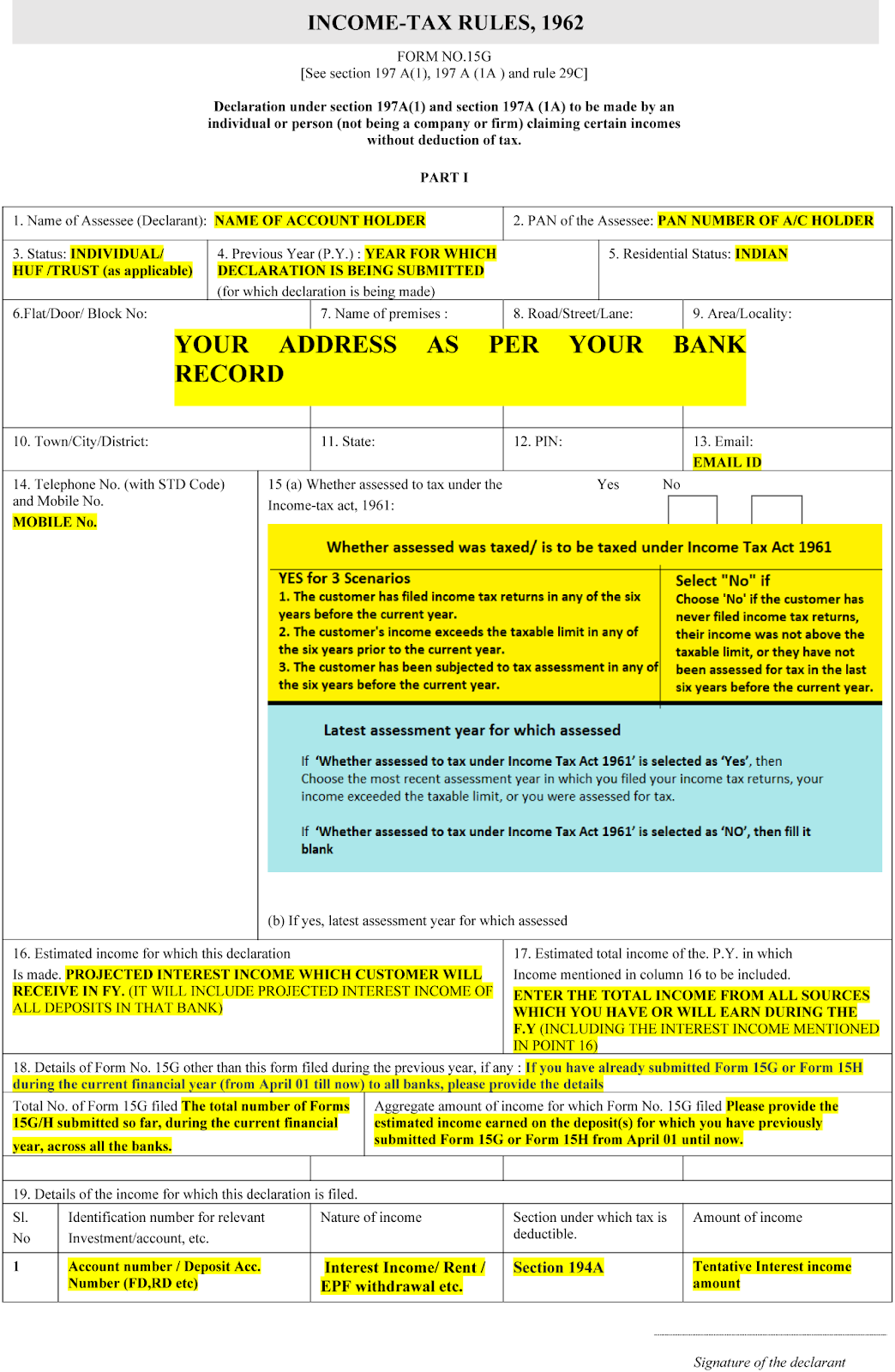 How to Fill Form 15G / 15H?